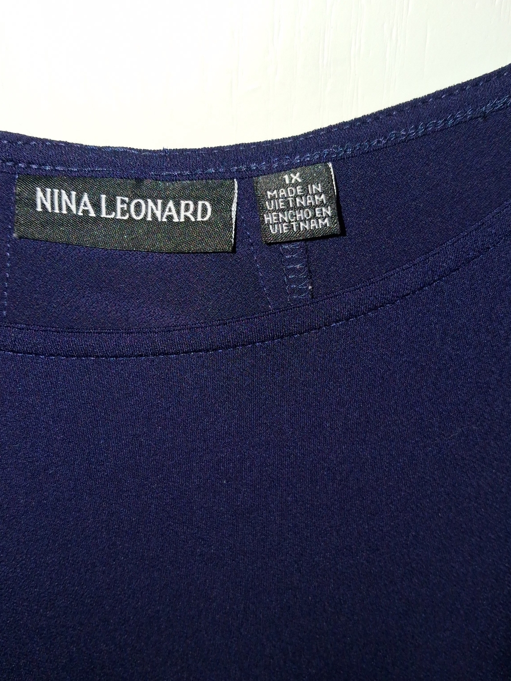Nina Leonard Navy Blue Long Sleeve Dress - Picture 6 of 9
